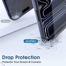 amFilm [2+4 Piezas] OneTouch Compatible con 17 Pro 6.9'' (2025) Protector de Pantalla, Mica Cristal Vidrio Templado,con Protector de Lente de Cámara, Instalación en 30 Segundos - IPH17P-6.9" - Ver 7