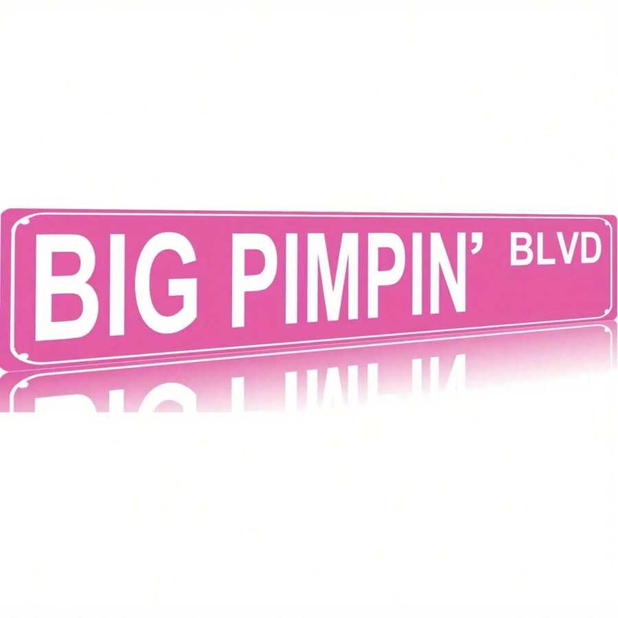 16x4 Inch Vintage Pink Retro Metal Tin Sign "BLVD" - Big Pimpin' Inspired Neon-Style Lettering, Durable Aluminum Wall Art For Home, Bar, Cafe, Garage - Indoor/Outdoor Entrance Decor With Easy Mounting Hardware, No Electricity Needed - Mid-Century Modern Style (1950s/60s Retro Design) - Lightweight & Sturdy Construction, Vibrant Pink Hue, Bold BLVD Lettering, Perfect For Wall Mounting, Ideal For Bars, Cafes & Garages, Home Decoration, Neon Lettering, Highquality Finish, - 彩色 - 查看 1