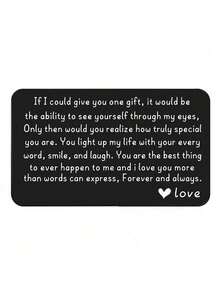 1 件礼物我爱你，钱包插卡，男士结婚周年订婚礼物，夫妻丈夫生日礼物 - 黑色 - 查看 3