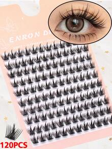 120 件 C 卷簇假睫毛，DIY 睫毛延长簇，混合长度 8-13 毫米，蓬松浓密，可重复使用睫毛簇，适用于日常、婚礼、约会、派对、音乐节、圣诞节、万圣节 - C - 查看 4