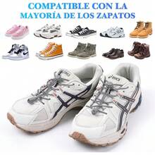 Estilo4 Pares Agujetas Elasticas Para Tenis, Agujetas EláSticos Con Sistema De Cierre RáPido Sin Amarres, Unisex, ParaTodos Los Zapatos, Zapatillas De Deporte Y Zapatos CasualesVersióN Mejorada - Negro+Blanco+Gris+Azul - Ver 12