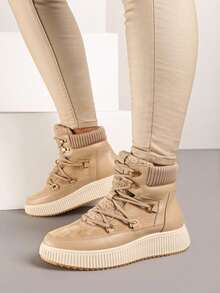 Soft Cozy Winter Boots For Women - Casual - Khaki - View 2