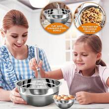 Cuencos Para Mezclar, Juego De Tazones/Bowls De Piezas, Bowls De Cocina Con TapaséTicas, Ensaladera Acero Inoxidable, Para Hornear, Mezclar, Ensalada, Servir Y Preparar(TamañOs) - 1 - Ver 4