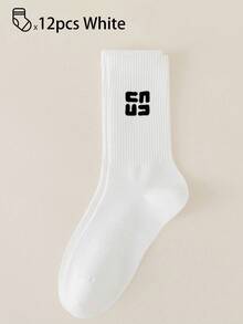 40只/30只/24只装男女通用舒适运动袜，男士长袜适合运动和训练，女士长袜适合休闲和商务穿着，抗菌、柔软、黑白配色、防臭、吸湿排汗、轻便舒适，适合秋冬季节穿着，20只/10只/8只/6只/4只/2只装，秋季 - 彩色 - 查看 13