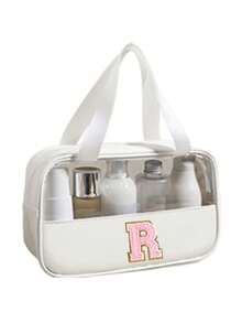 1 túi đựng đồ vệ sinh cá nhân đa năng bằng PVC, túi đựng mỹ phẩm PVC trong suốt, túi trang điểm dung tích lớn, túi trang điểm tự thiết kế chữ cái, túi đựng đồ du lịch chống thấm nước, túi đựng mỹ phẩm du lịch tối giản với nhãn dán chữ cái, thích hợp đựng mỹ phẩm, nước hoa, đi biển, trường học, phòng tắm, lễ hội, Ngày của Mẹ, Giáng sinh, món quà tuyệt vời cho mẹ, gia đình, bạn bè, túi đựng đồ vệ sinh cá nhân du lịch unisex, túi trang điểm phòng tắm. - Nhiều màu - Xem 14