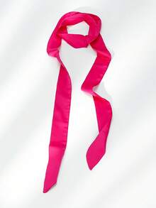 半条装女士长款装饰围巾 - 纯色时尚发带，发饰 - 优雅的办公颈巾，适合休闲和正式场合、海滩、度假 - 彩色 - 查看 9