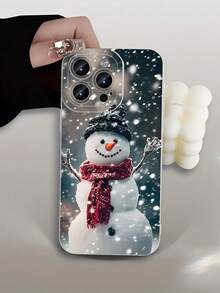 Christmas Snowman With Hat And Scarf Phone Case Suitable Compatible With Iphone 17,17Air, 16, 15, 14, 13, 12, 11, PRO MAX, X, XS, XSMAX,PLUS,MINI,16E/SE4,As Well As, Compatible With  Galaxy S22/23/24/25 Edge /Ultra+