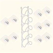 TAIMASI 5pcs Wall-Mounted Punch-Free Towel Storage Rack - Space-Saving, Multi-Functional Organizer For Towels & Bottles - Stylish Bathroom Accessories Set - For Bathroom Organization - Suitable For All Bathroom Styles - Great Gift For Housewarming  - Perfect For Back-To-School, Thanksgiving, Christmas, New Year's, Easter, Fourth Of July, Labor Day, Mother's Day, Father's Day, Valentine's Day, Housewarming, And Super Bol Sunday Organization And Gifting - 銀色 - 查看 9