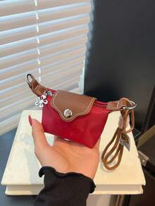 女士时尚简约迷你零钱包包包装饰可挂包包多种颜色可做小礼物可作为礼物送给闺蜜女士钱包迷你钱包零钱包手拿包零钱包 - 紅色 - 查看 3