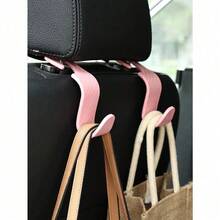 4pcs Car Seat Headrest Hanger, Car Seat Storage Hooks For Purse Handbag Jacket Grocery Bag, Universal Plastic Hanger For Car Backseat Accessories For Women Storage Organizer Travel Essentials Back To School Dormitory Storage Fall Decor - Nhiều màu - Xem 1