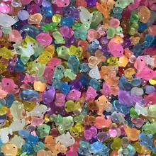 夜光树脂迷你动物，夜光鸭子、海豚、青蛙、兔子、乌龟小雕塑，无需电力，适用于花园、派对、微景观、水族馆、装饰