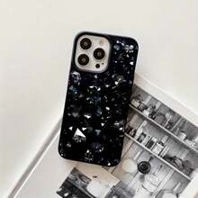 Fundas y carcasas protectoras para teléfono con diseño de flash negro y orificios grandes. Compatibles con phone 16 Pro Max, 16, 15 Pro, 14, 14 Plus/14 Pro Max, 13, 13 Pro, 12 Pro, 11/11 Pro. Regalos para cumpleaños y festividades - Negro - Ver 1