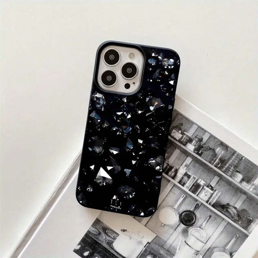 Fundas y carcasas protectoras para teléfono con diseño de flash negro y orificios grandes. Compatibles con phone 16 Pro Max, 16, 15 Pro, 14, 14 Plus/14 Pro Max, 13, 13 Pro, 12 Pro, 11/11 Pro. Regalos para cumpleaños y festividades - Negro - Ver 1