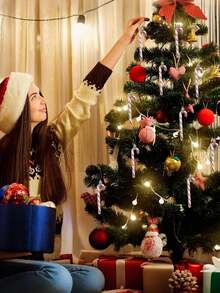 6/12 cái-Đồ trang trí kẹo Giáng sinh, Đồ trang trí cây thông Noel hình cây gậy lấp lánh màu hồng, Mặt dây chuyền hình cây gậy nhựa trang trí ngày lễ 5,5 inch, Mặt dây chuyền hình cây gậy kẹo để trang trí cây thông Noel, Đồ trang trí treo cây thông Noel, Đồ trang trí nhà Giáng sinh Quà tặng Giáng sinh, Đồ dùng cho tiệc Lễ Tạ ơn, Đồ dùng cho tiệc năm mới, Đồ dùng cho tiệc tại nhà - Nhiều màu - Xem 4