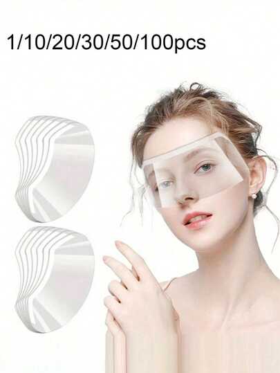 5/10/25/50pcs Shower Facial Eye Mask, Transparent Sunshade Eye Protection, Eyebrow Protection, Shower Water Baffle, Suitable For Eyelash Extension Surgery And Postoperative Care Of Eyelids, Salon Supplies,Transparent Face Visors Face Eye Protector Hair Cutting Eye Protection Mask Hair Cutting Shield