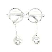1 Piece Of Retro Disco Ball Glasses - Silver Chain Party Glasses, Suitable For Weddings, Birthdays, Beaches, And General Celebrations, Retro 70s Disco Style, Perfect For Photo Booth Props, Disco Party Decorations, Suitable For Halloween, Christmas Events, And Party Supplies