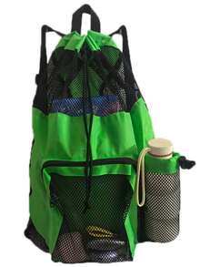 Summer Beach Mesh Backpack/Mesh Drawstring Backpack Beach Bag/Breathable Mesh High-End Beach Backpack - Large Capacity Swimming Bag, Lightweight Gym Bag, Large Capacity Drawstring Gym Bag, With Wet Pocket, Suitable For Beach, Pool, Sports, Applicable For Swimming, Sports And Outdoor Travel - Multicolor - View 11