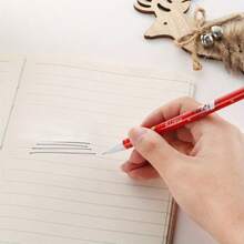 1 pieza Bolígrafo decorativo de alta calidad con brillo, bolígrafo de tinta negra con forma de ciervo y gato de plástico - Para estudiantes, oficina, diario | Diseño colorido | Bolígrafo temático navideño único, útiles de oficina y escolares, gran regalo para estudiantes, varios estilos, escritura suave, caligrafía clara, regalo navideño