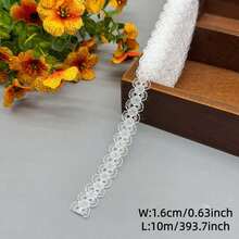 Cuộn ruy băng viền vải ren trắng 7 kiểu 70M, ren thêu thủ công dùng để may vá, đồ thủ công tự làm, trang trí váy cưới và tiệc sinh nhật - Nhiều màu - Xem 13