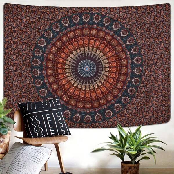 Tấm thảm trang trí nhà cửa họa tiết Mandala hình con công phong cách Bohemian, làm từ chất liệu polyester, thích hợp cho phòng ngủ, phòng khách, phòng học, trang trí nhà cửa. Bao gồm bộ dụng cụ lắp đặt, trang trí phòng dễ thương, lấy cảm hứng từ chủ đề không gian.