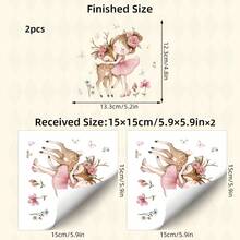 1/ 2 Sheets Cute Princess Teddy Bear Wall Stickers - 4 Styles Princess Decals,Removable Nursery Decals For Baby Girl Room Decor, Pink Gold Theme, Dreamy Wall Art & Cute Animal Stickers & Stars Clouds Balloons Design - Multicolor - View 13