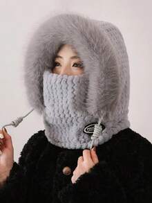 1 sztuka czapki zimowej, 3 w 1 pluszowa czapka, zimowa ochrona twarzy, wiatroszczelna, ochrona uszu, czapka na głowę, ciepły kapelusz typu bucket odpowiedni na mroźną zimę, ciepła zima