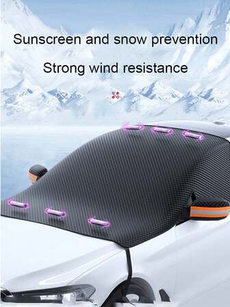 1 st snöskydd för bilruta, förtjockad solskydd, fuktskyddande, UV-skyddande, isolerande solskydd i aluminiumfolie