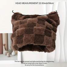 Gorro de invierno de felpa con orejas de gato estilo Y2K - Orejeras cálidas y a prueba de viento, ajuste elástico, patrón a cuadros blanco y negro, gorra de clima frío linda y de moda, accesorio de invierno, diadema divertida, gorro cálido y acogedor, imprescindible para entusiastas de la moda en invierno