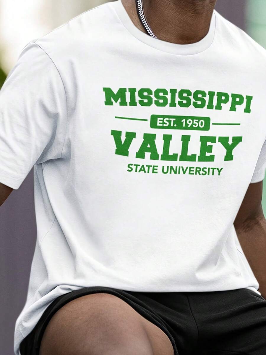 Mississippi Valley - Delta Devils Alumni T*EEs, Mississippi Valley HomE*Coming Hoodies, Vintage, Retro Mississippi Valley S*Hirt220G Pure Cotton T-S*Hirt - C*Asual Style, Perfect For Fall And Winter, A Thoughtful Day Gift For Family And - 白色2 - 查看 1