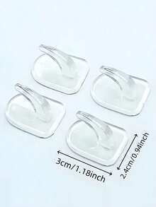 5 móc treo tường tự dính bằng acrylic - Không cần khoan, treo liền mạch - Móc treo chìa khóa bằng nhựa dùng cho phòng tắm và nhà bếp - trắng - Xem 6