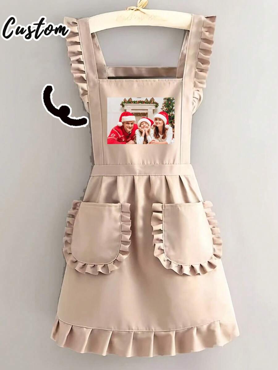 Grembiuli antipolvere personalizzati - Grembiuli senza maniche personalizzati in stile nordico per uomo e donna per la casa e la cucina, grembiuli personalizzati per cucina e cottura, grembiuli senza maniche antipolvere unisex, regali per feste, matrimoni, fidanzamenti, famiglia, feste, anniversari, Natale