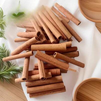 1 Pack Of 5/10/15/20/25/30/35/40 Pcs Handmade Wax Candle Making Dried Plants, Cinnamon Sticks, Fragrance Decor Accessories, Suitable For Candle, Soap, DIY Crafts, Aromatherapy, Home Decor In Living Room, Bedroom, Office, Cafe, Applicable For All Holidays And Party Decorations