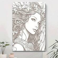 Tela dipinta a tema Mondo Magico, adatta per adulti e adolescenti per disegnare a mano - Tela di alta qualità, illustrazioni dettagliate - Regali creativi per artisti e appassionati di fantasy - Schizzi a linea pura senza cornice