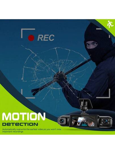 360° Dash Cam Cars, Channle, Front 1080P HD Rear/Left/Right 720P 3.16" IPS Display, Night Vision, Loop Recording, 24H Parking Monitor (G Sensor/Motion Detection), Optional 32GB Memory Card., Vehicle Security Camera, Car Compact Moderne Cam, Construction, Highquality Gsensor Owners, Commuters, Rear Wireles view 8