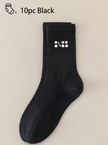 40只/30只/24只装男女通用舒适运动袜，男士长袜适合运动和训练，女士长袜适合休闲和商务穿着，抗菌、柔软、黑白配色、防臭、吸湿排汗、轻便舒适，适合秋冬季节穿着，20只/10只/8只/6只/4只/2只装，秋季 - 彩色 - 查看 19