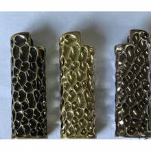 1 件复古风格金属锤纹陨石纹理 BIC J6 全尺寸打火机盒 - 耐用复古金属打火机套，防风简约复古坚固打火机盖，时尚打火机配件