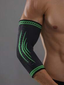 JINGBA SUPPORT 1pc Breathable Compression Elbow Sleeve - Lightweight Sports Protective Gear, Suitable For Weightlifting, Basketball And Training, Unisex - Green - View 4