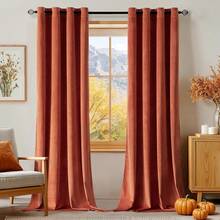 2 Panels Blackout Curtains Solid Soft Grommet Mustard Yellow Thermal Insulated Soundproof Room Darkening Curtains/Drapes/Panels Fall Living Room Bedroom 52 X 90 Inch - 紅陶 - 查看 12
