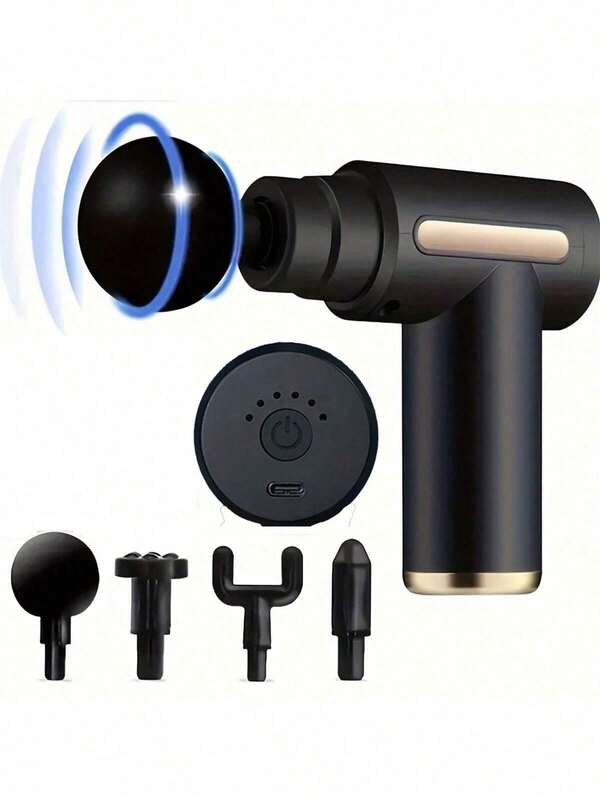 Relaksator mięśni o dużej mocy – akumulatorowy pistolet do masażu głębokich tkanek z 4/7 głowicami do relaksacji całego ciała, doskonałe narzędzie do regeneracji mięśni, plastikowa obudowa klasy rodzinnej, ładowanie przez USB