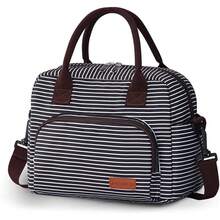 Bolsa de almuerzo aislada de gran capacidad con correa de hombro - Bolsa de tela Oxford para mujeres, impermeable, a prueba de fugas, adecuada para oficina, picnic, trabajo, camping, con función de aislamiento - Flor rosa - Ver 1