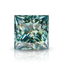 100% 莫桑石 绿色 D 色 公主方切工 VVS1 莫桑石散装 带 GRA 证书 DIY