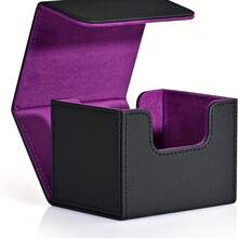 用于集换式卡牌的卡牌盒，MTG 指挥官卡牌盒可容纳 100 多张单套卡，皮革磁性卡收纳盒适用于 TCG CCG 魔法卡 - 彩色 - 查看 10