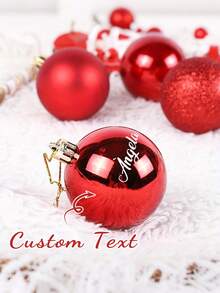 1-100个定制个性化亮面哑光圣诞球装饰品，可定制姓名的红色圣诞装饰品，雪花名字装饰品，定制圣诞礼物，姓氏圣诞装饰品。个性化“圣诞快乐”标牌，搭配节日装饰品，非常适合圣诞树装饰和独特的秘密圣诞老人礼物，圣诞装饰品，圣诞礼品用品。 - 彩色 - 查看 8