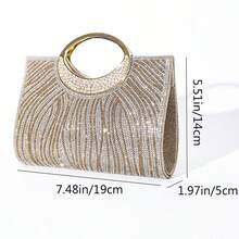 Sparkling Crystal Rhinestone Gold Purse,Gold Bag For Women, Luxury Glitter Cocktail Gold Clutch Bag For Weddings Parties & Formal Events, Elegant Evening Handbag With Bridal Party Sequin Dress & Holiday Gown Matching,Perfect For Party Wedding Prom Dinner/Banquet Matching With Holiday Party Dress Evening Dress & Sequin Dress , New Year - Hoa hồng vàng - Xem 9