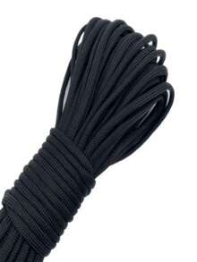 1pc 6mm Rope, Binding Equipment Rope, Outdoor Wear-Resistant Tent Pull Rope, Woven Nylon Rope Camping DIY Bracelet Outdoor Multipurpose, Tent Rope Survival Accessory Camping Supplies - Black - View 5