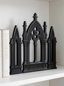 3件套哥特式黑色窗拱装饰，复古教堂风格书架摆件，书柜装饰，恐怖鬼屋美学家居装饰，城堡窗户装饰，适用于客厅、卧室、办公室 - 彩色 - 查看 11