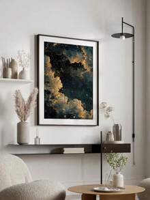 1pc Frameless Canvas Poster Art Deco Classic Retro - Melancholic Celestial Wall Mural, Abstract Night Sky Stars Art Print For Bedroom Living Room Hallway - Ink Artwork Wall Hanging Decor, Indoor Art Deco Poster For Home Office Kitchen Bathroom, Ideal Gift For Fall Farmhouse Room Decor, Art Print For Bedroom Office Living Room Cafe Bar, Home And Dorm Wall Art Decor