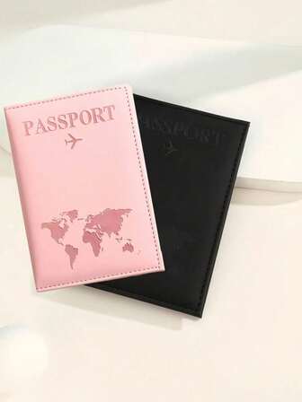Matte Passport Cover With Letter Print And Fixed Edge Design, Suitable For International Travel Passport Holder, Passport Wallet, Passport Pouch, Vacation Passport, Travel Accessories, Travel Organizer