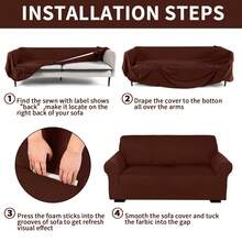 Ensemble de housses élastiques pour canapé, housses de meubles en spandex pour canapé, causeuse, fauteuil, anti-froissage, protecteur de meubles (gris clair, lait) Housse de canapé super extensible - Housse de canapé en spandex douce et antidérapante