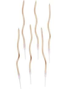 Vela Curva en Espiral, Velas Decorativas Curvas para Pastel de Cumpleaños 15 CM - Champán - Ver 3